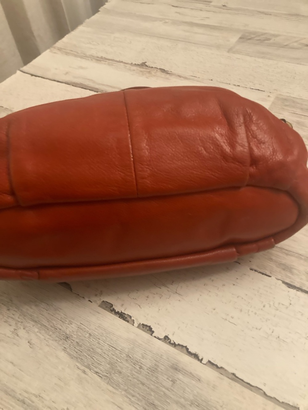 Genuine Coach Madison Lyndsey Vintage Leather 2 WaySatchel Dark Pumpkin Orange - Picture 9 of 15